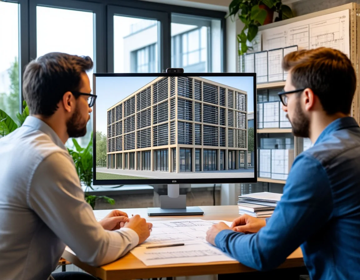 BIM модель вентилируемого фасада REVENTAL на экране архитектора